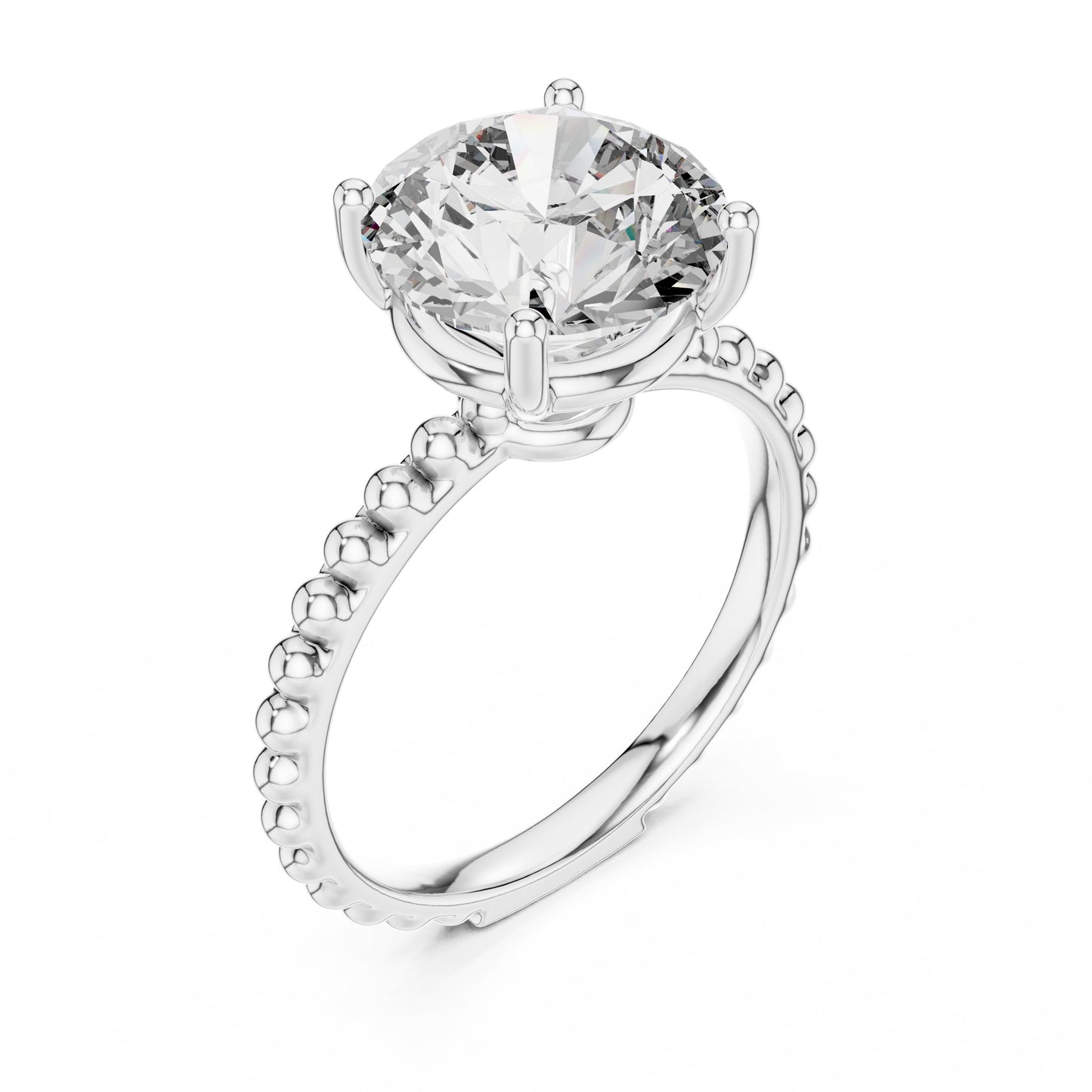 Round Pave Lab Grown Diamond Ring
