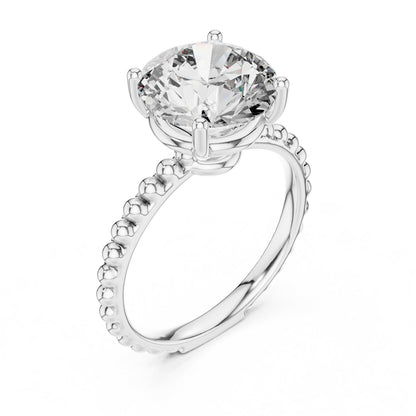 Round Pave Lab Grown Diamond Ring