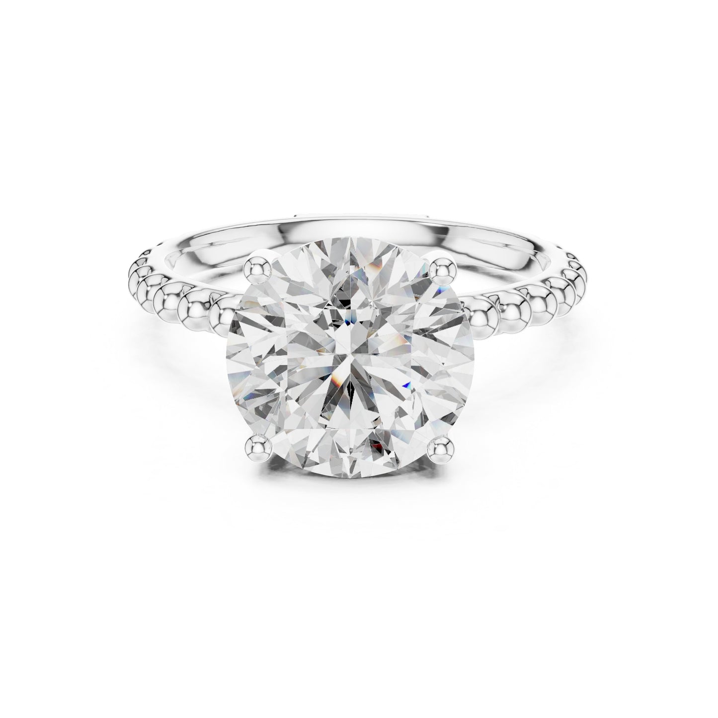 Round Pave Lab Grown Diamond Ring