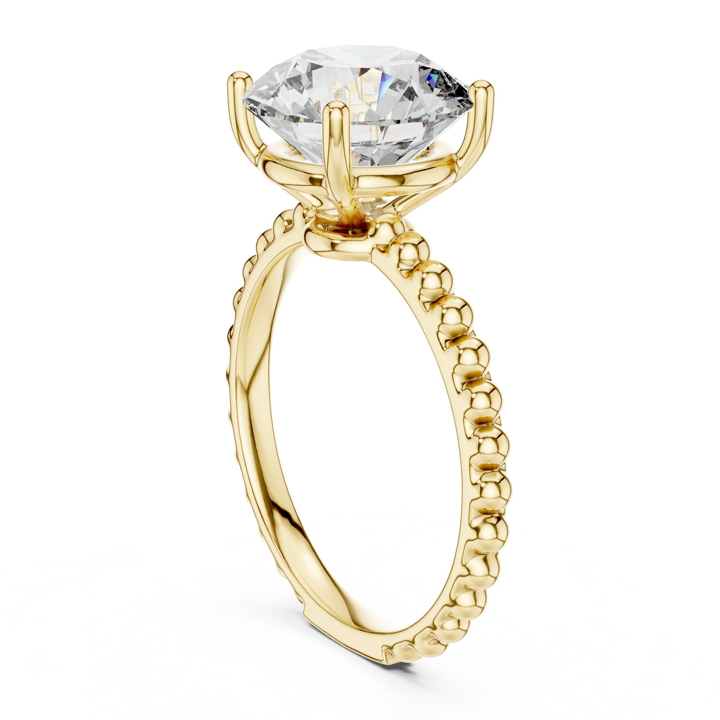 Round Pave Lab Grown Diamond Ring