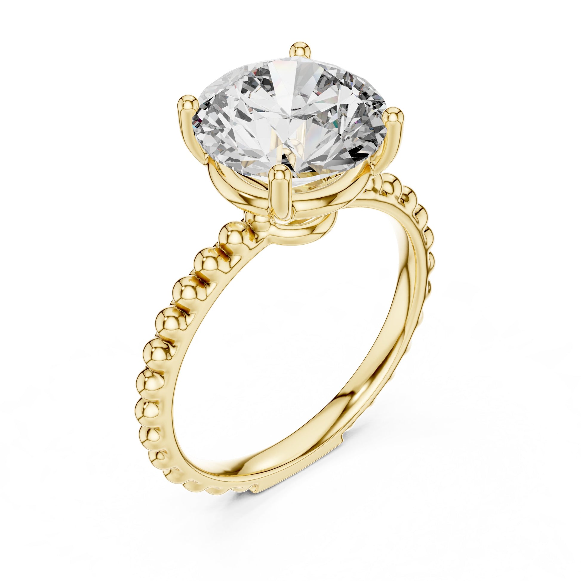 Round Pave Lab Grown Diamond Ring