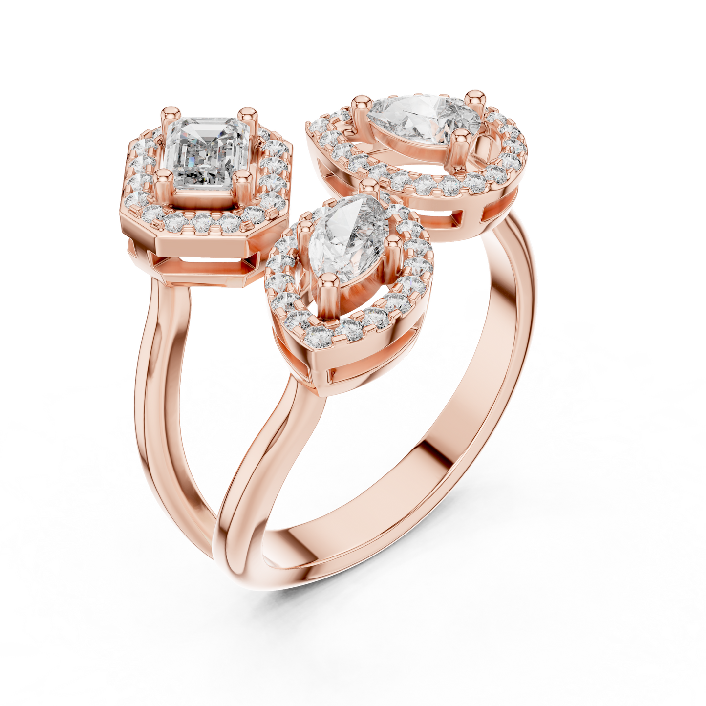 Mixed Shape Lab Grown Diamond Halo Ring