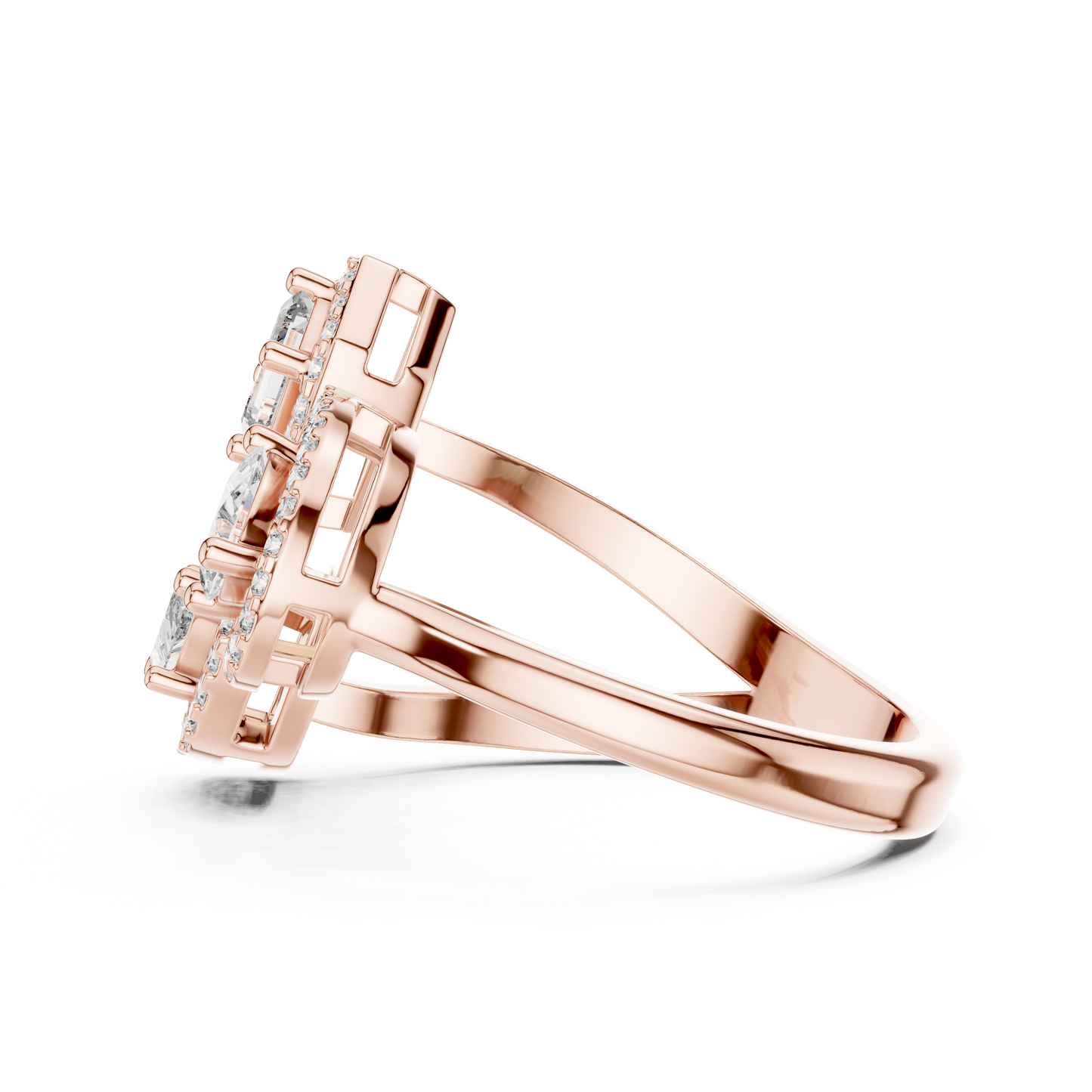 Mixed Shape Lab Grown Diamond Halo Ring