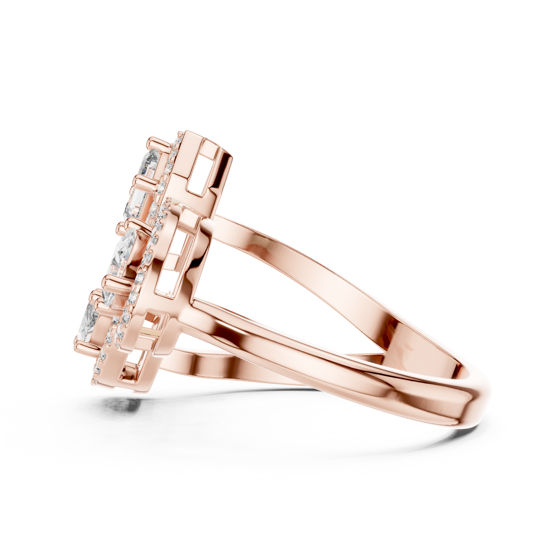 Mixed Shape Lab Grown Diamond Halo Ring