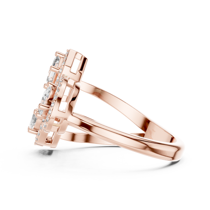 Mixed Shape Lab Grown Diamond Halo Ring