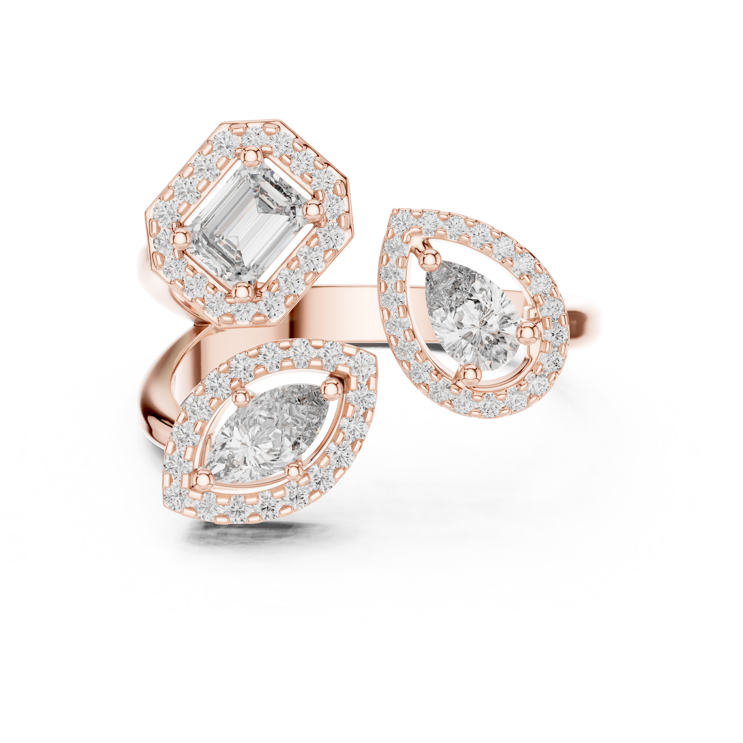 Mixed Shape Lab Grown Diamond Halo Ring