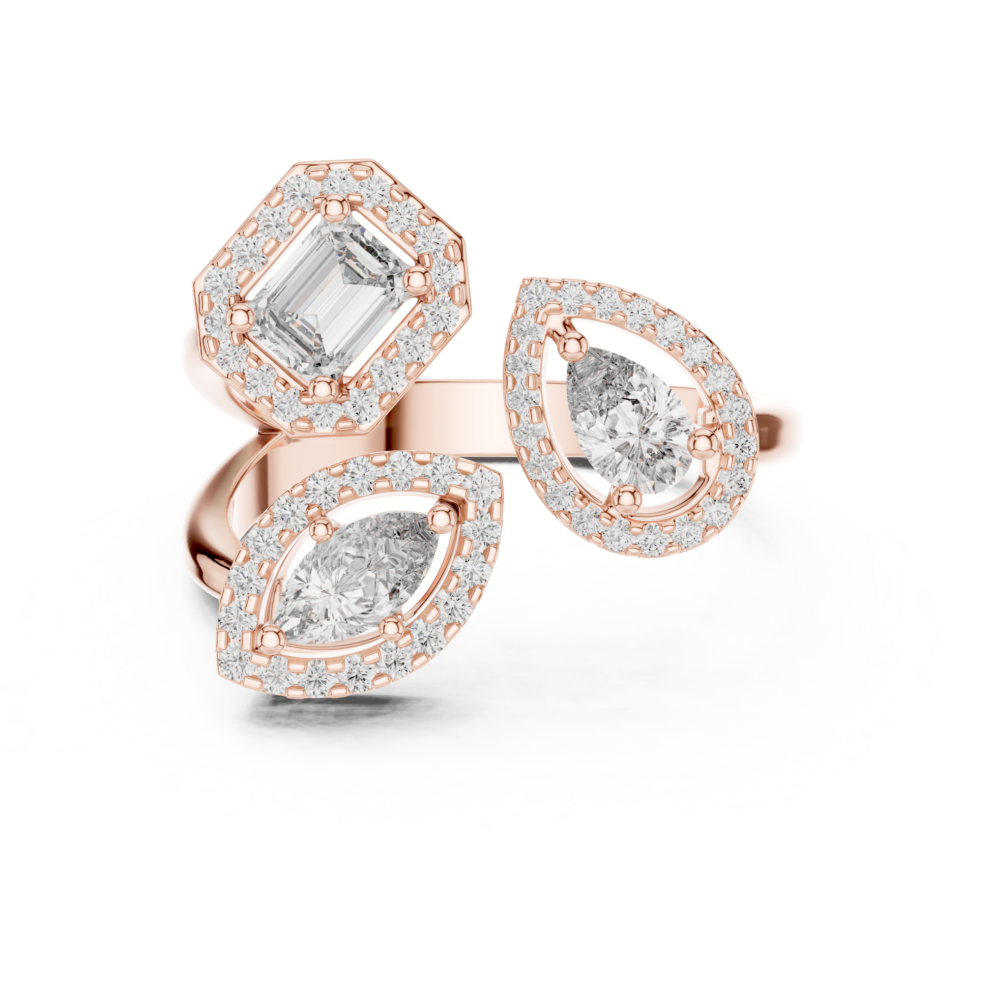Mixed Shape Lab Grown Diamond Halo Ring