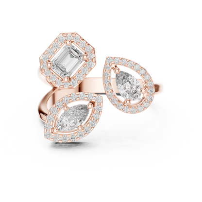 Mixed Shape Lab Grown Diamond Halo Ring