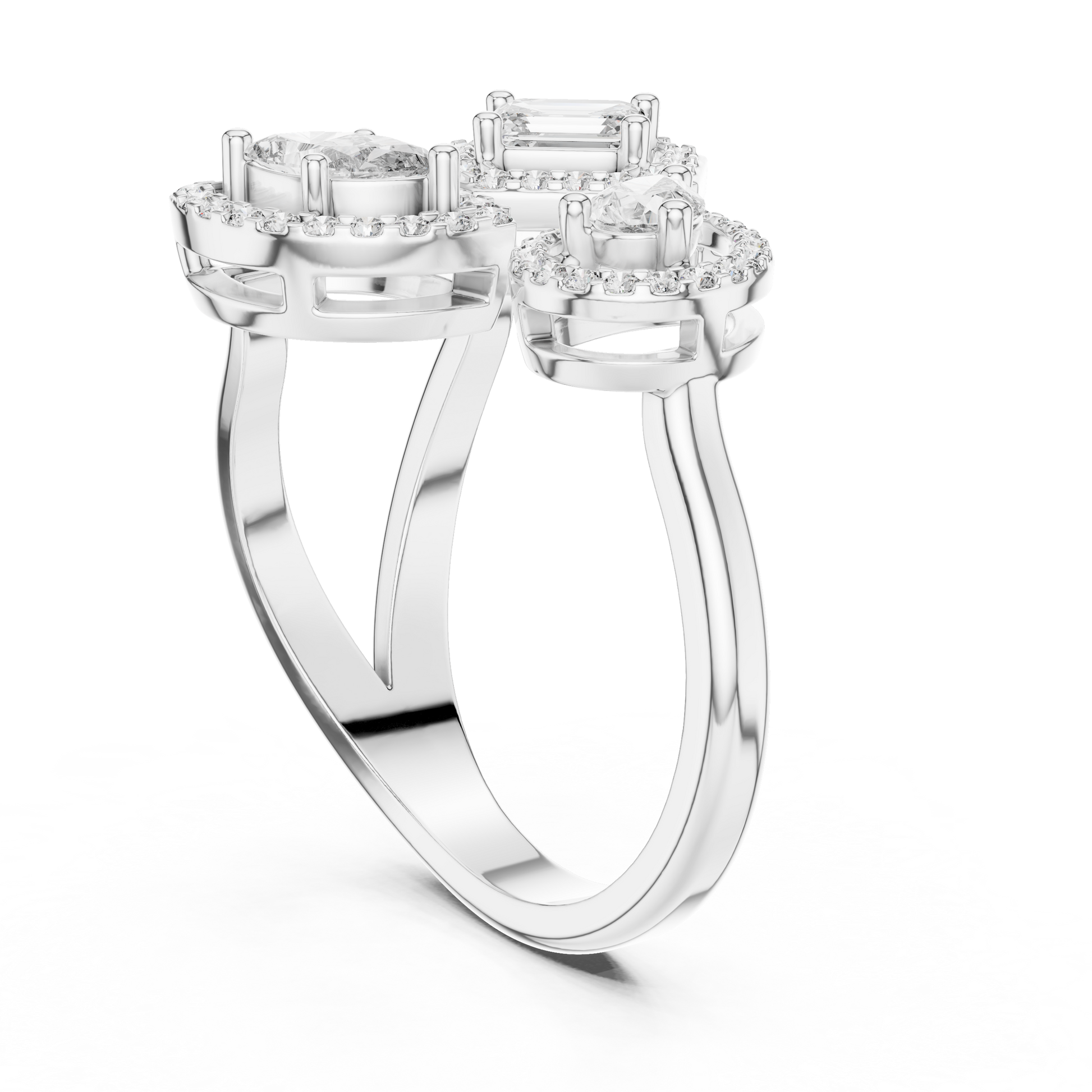 Mixed Shape Lab Grown Diamond Halo Ring