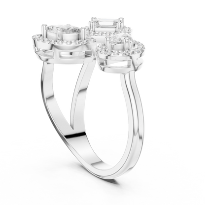 Mixed Shape Lab Grown Diamond Halo Ring