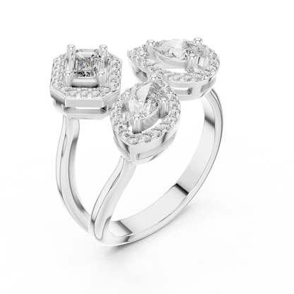 Mixed Shape Lab Grown Diamond Halo Ring