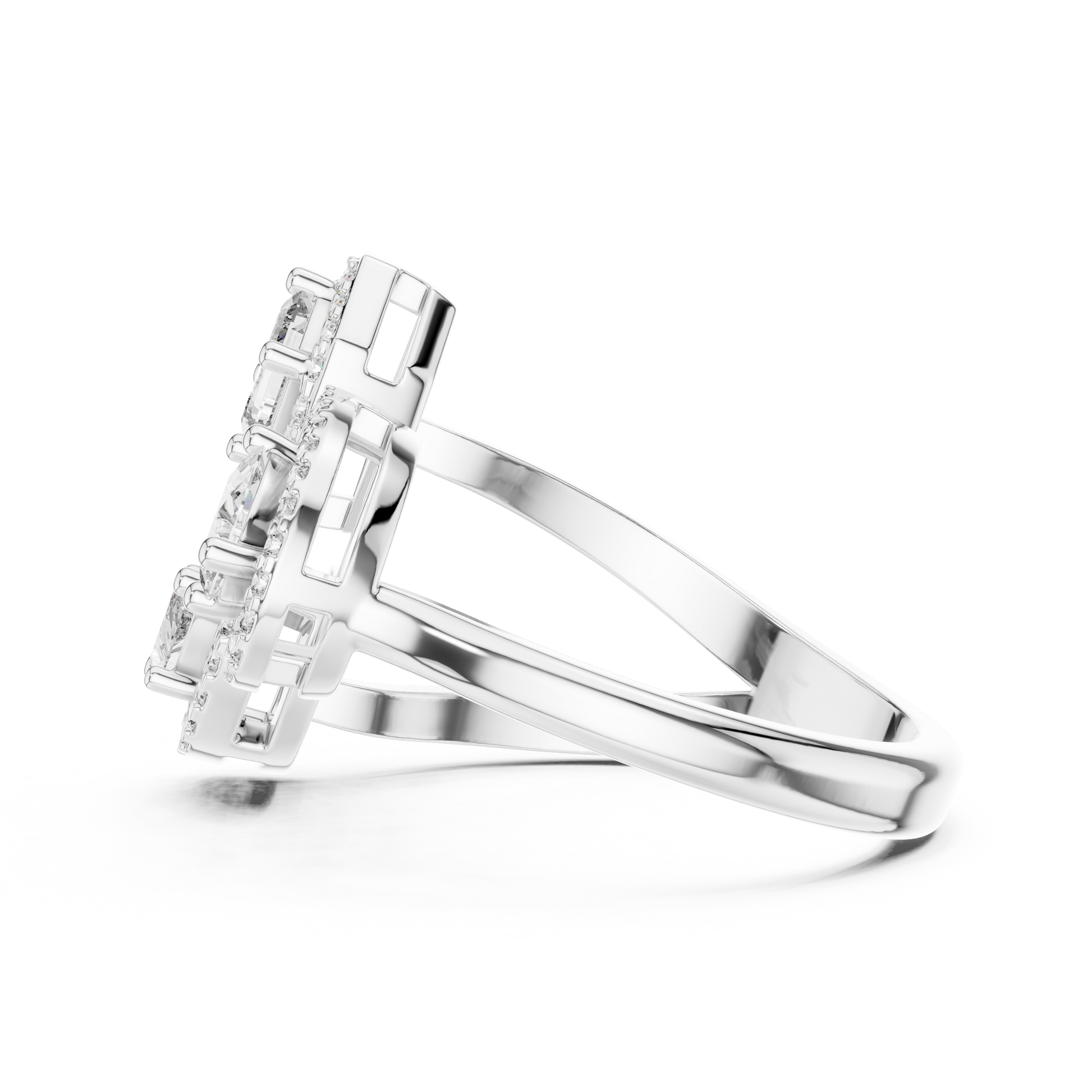 Mixed Shape Lab Grown Diamond Halo Ring