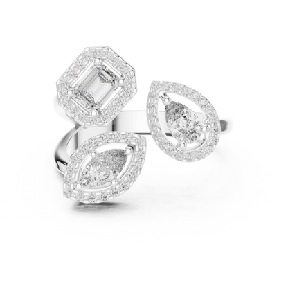 Mixed Shape Lab Grown Diamond Halo Ring