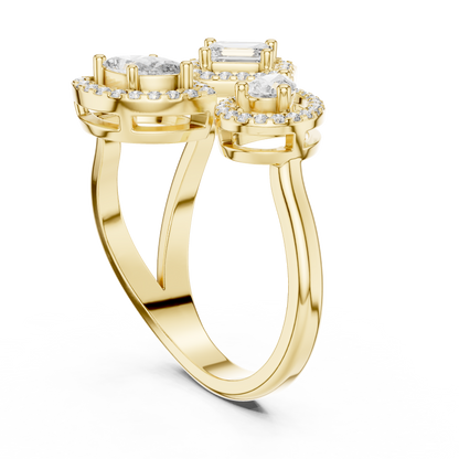Mixed Shape Lab Grown Diamond Halo Ring