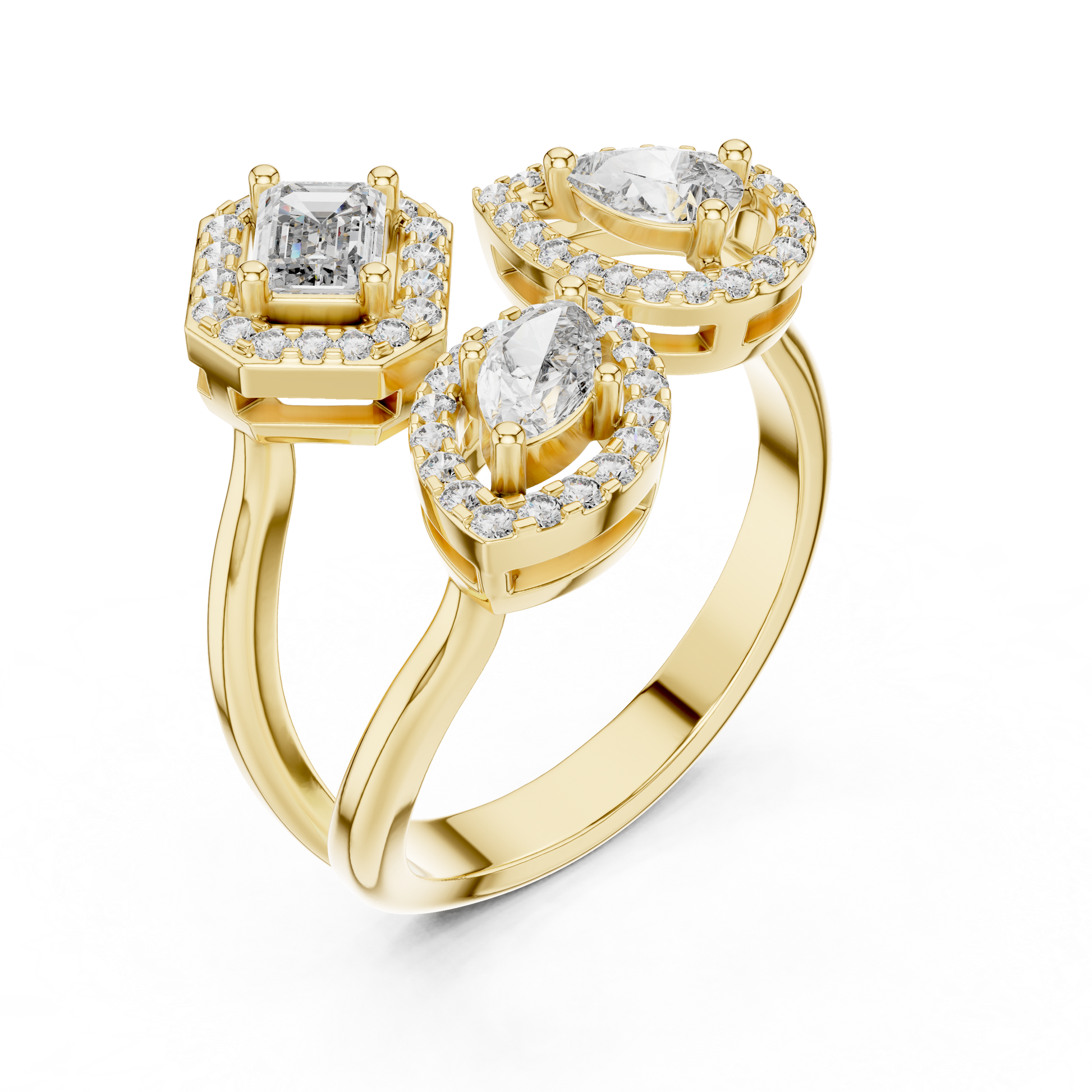 Mixed Shape Lab Grown Diamond Halo Ring