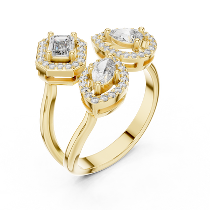 Mixed Shape Lab Grown Diamond Halo Ring