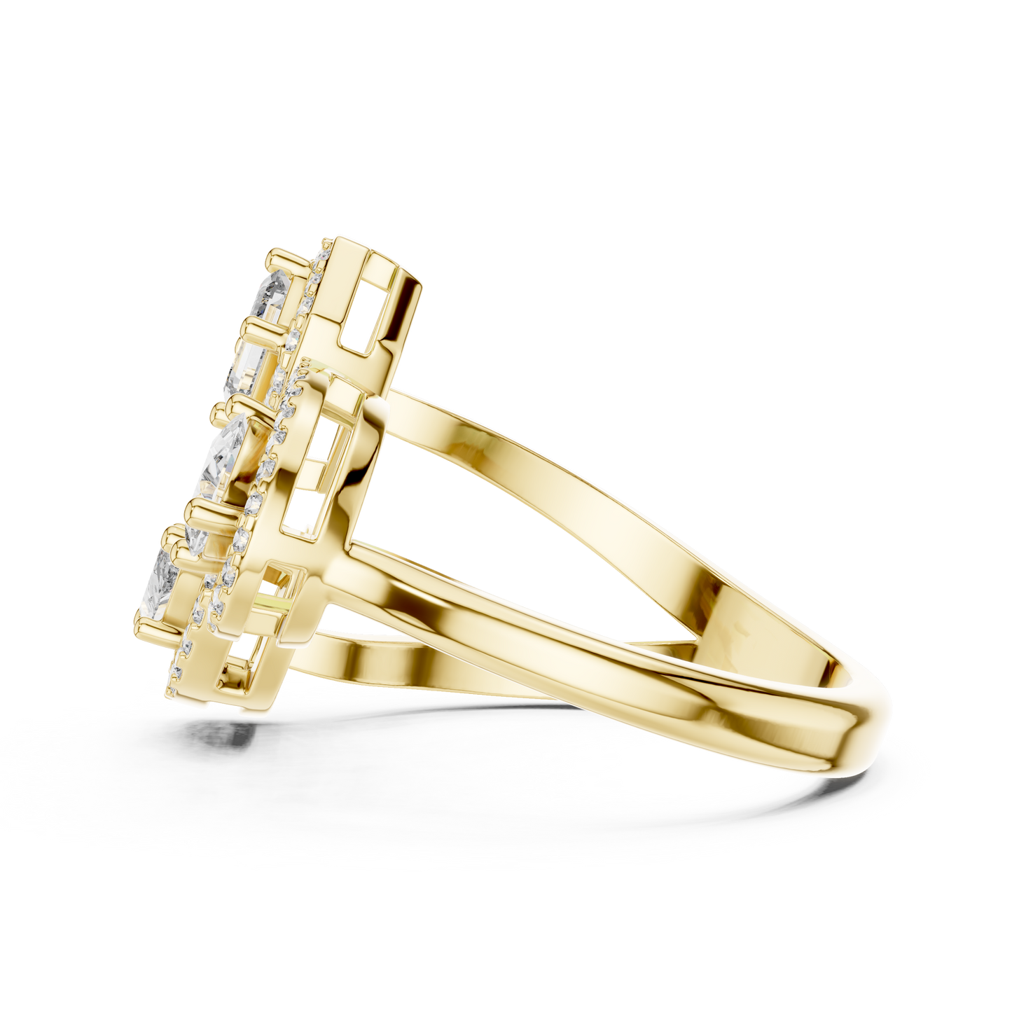 Mixed Shape Lab Grown Diamond Halo Ring
