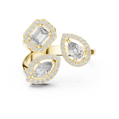 Mixed Shape Lab Grown Diamond Halo Ring
