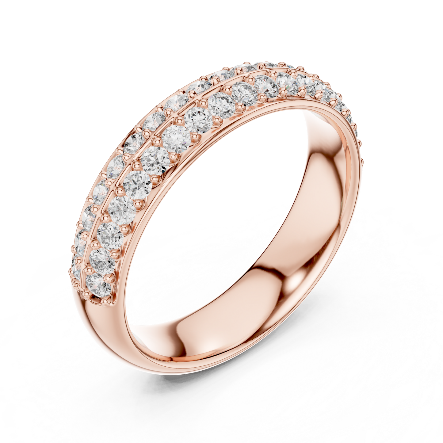Round Pave Lab Grown Diamond Ring