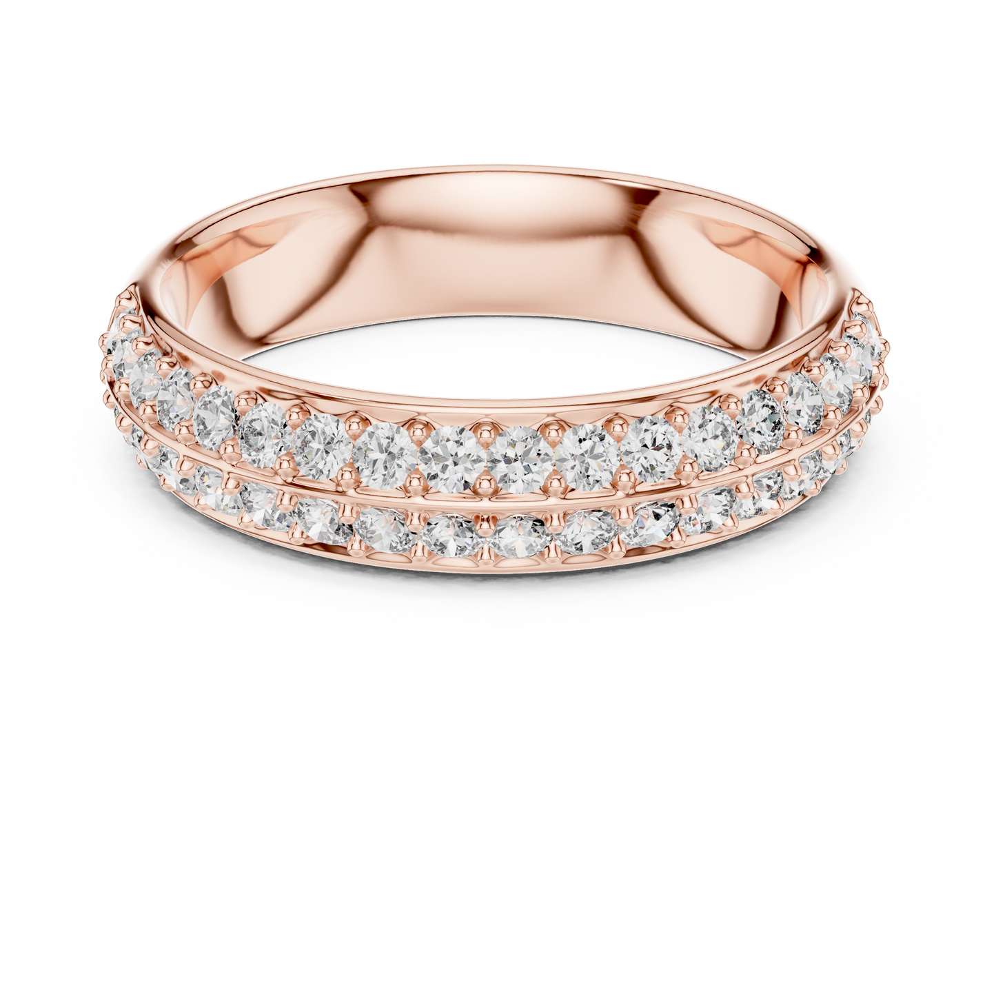 Round Pave Lab Grown Diamond Ring