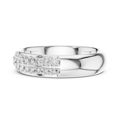 Round Pave Lab Grown Diamond Ring