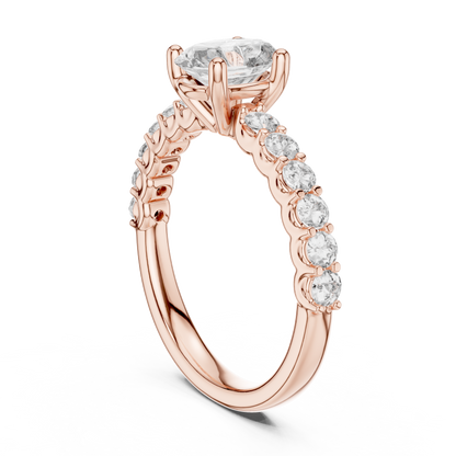 Round Side Stone Lab Grown Diamond Ring