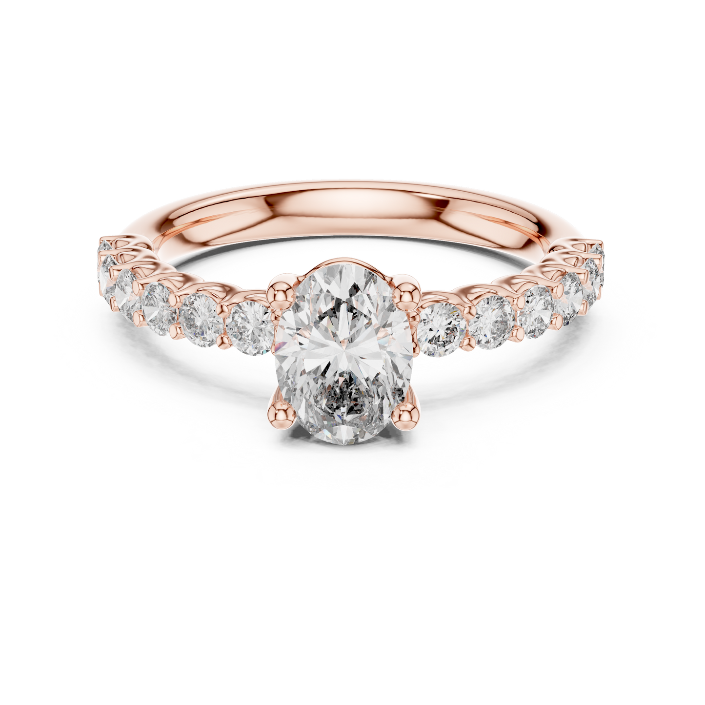 Round Side Stone Lab Grown Diamond Ring