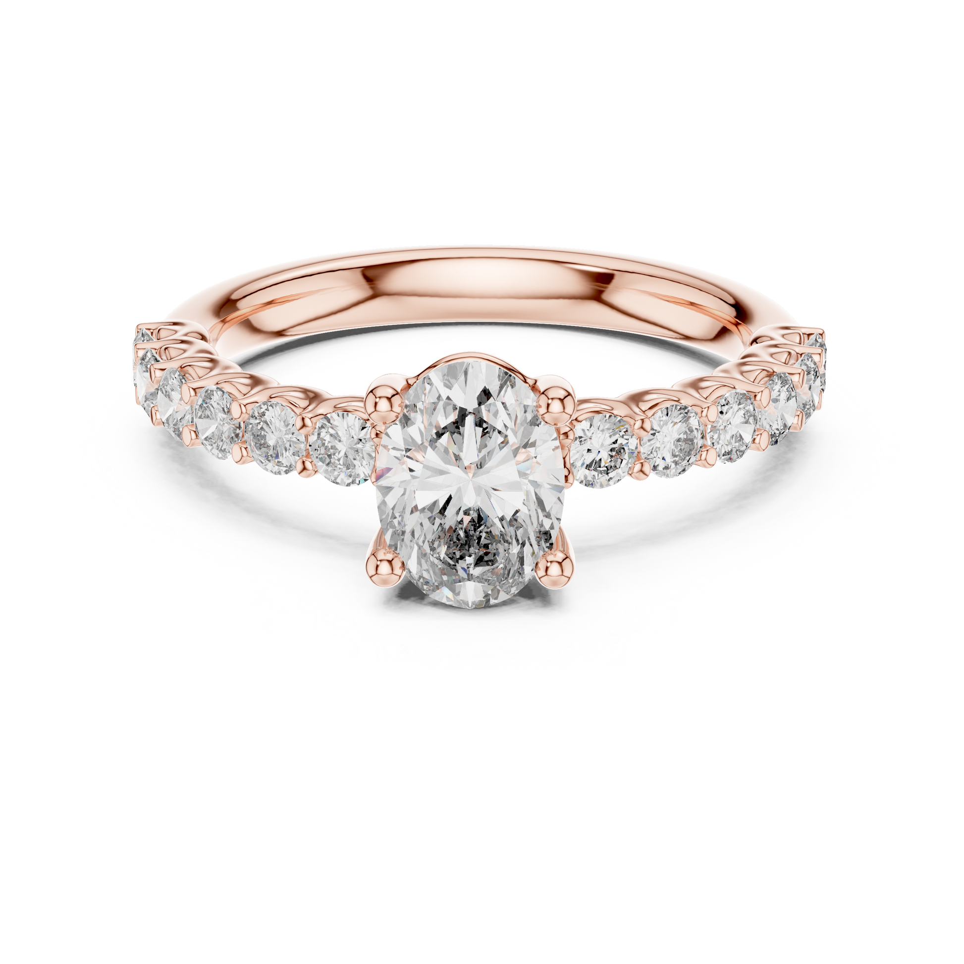 Round Side Stone Lab Grown Diamond Ring