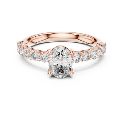 Round Side Stone Lab Grown Diamond Ring