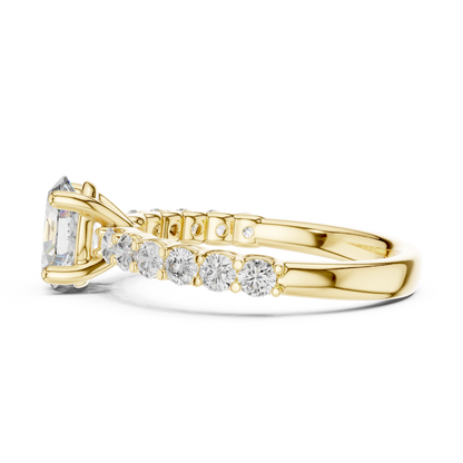 Round Side Stone Lab Grown Diamond Ring