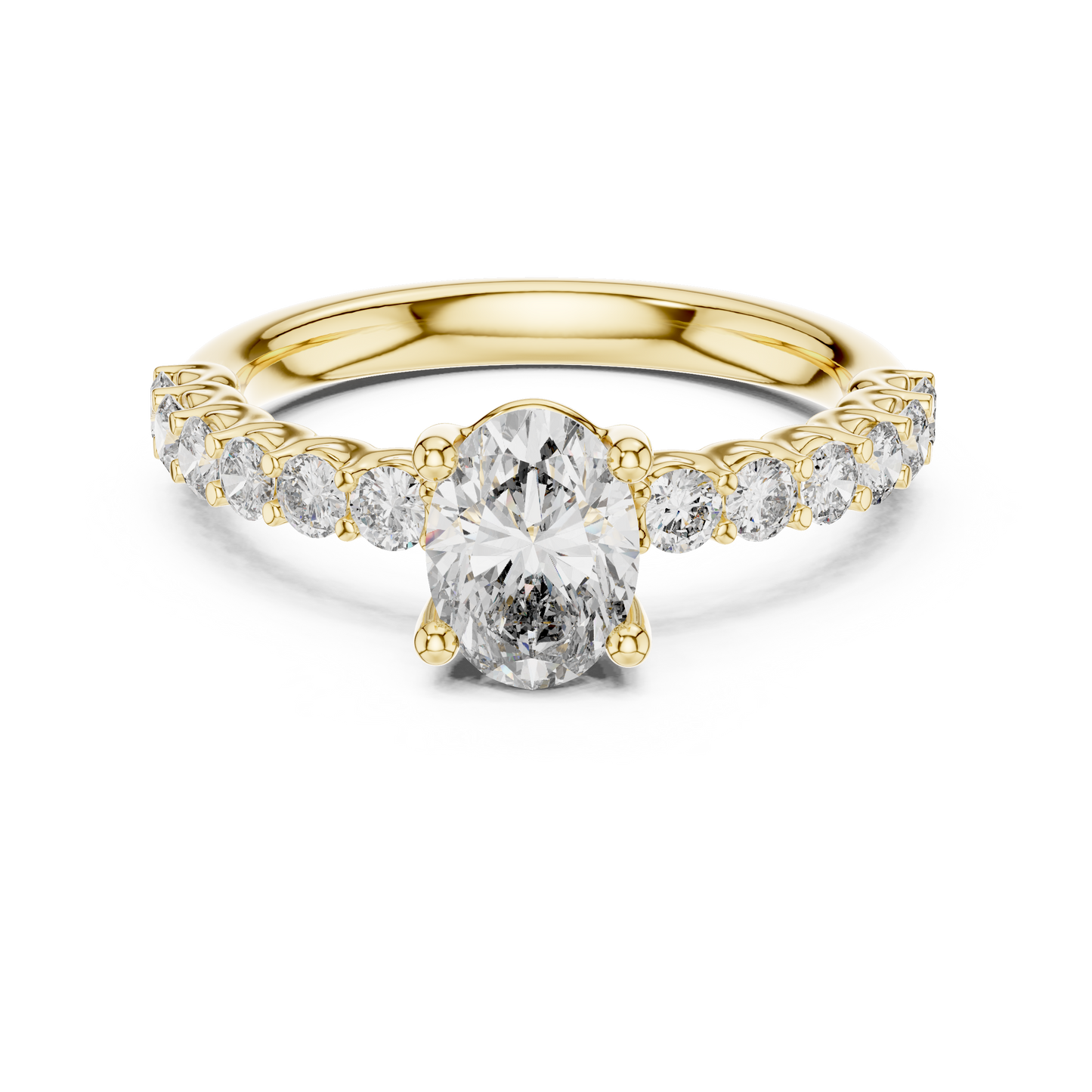 Round Side Stone Lab Grown Diamond Ring