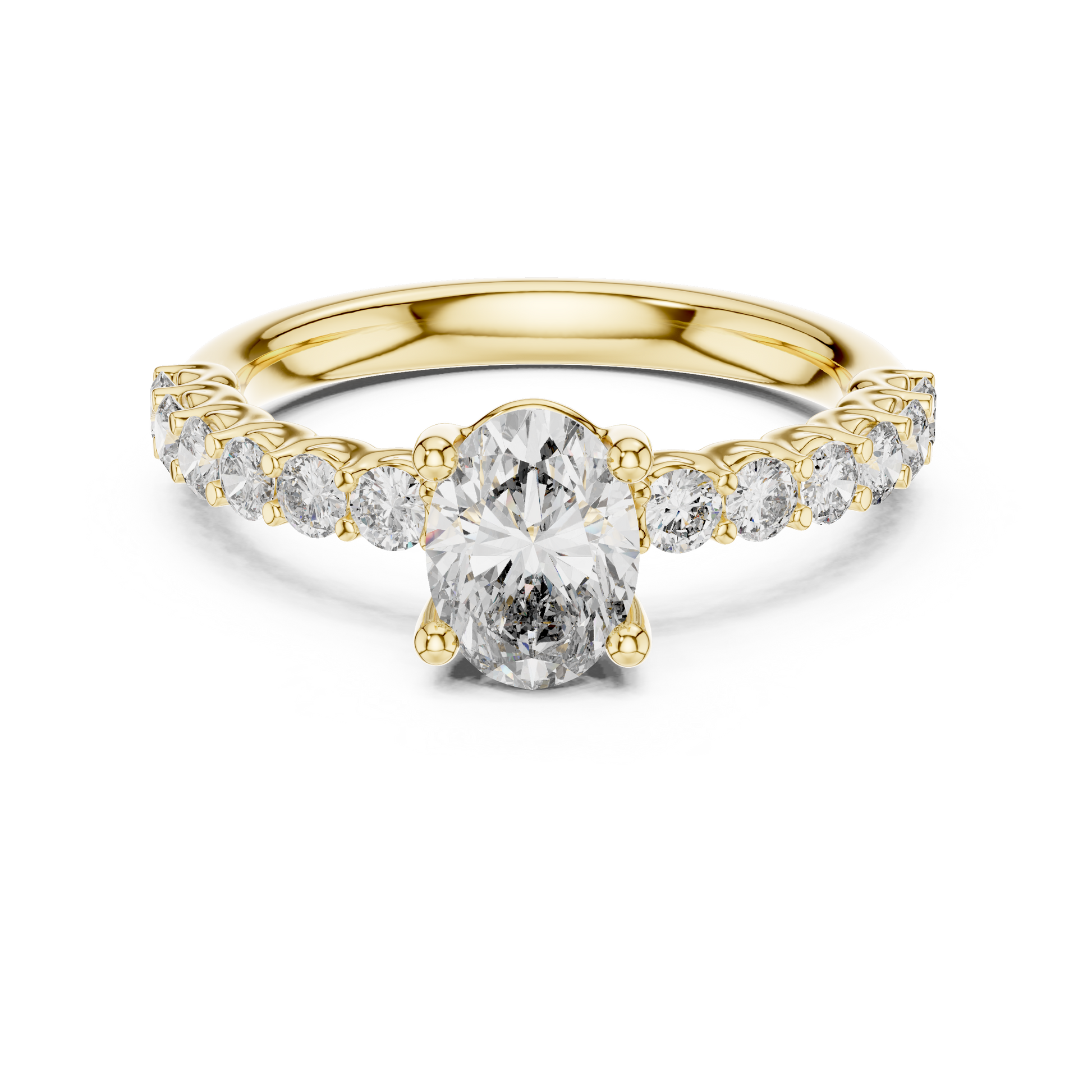 Round Side Stone Lab Grown Diamond Ring