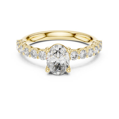 Round Side Stone Lab Grown Diamond Ring