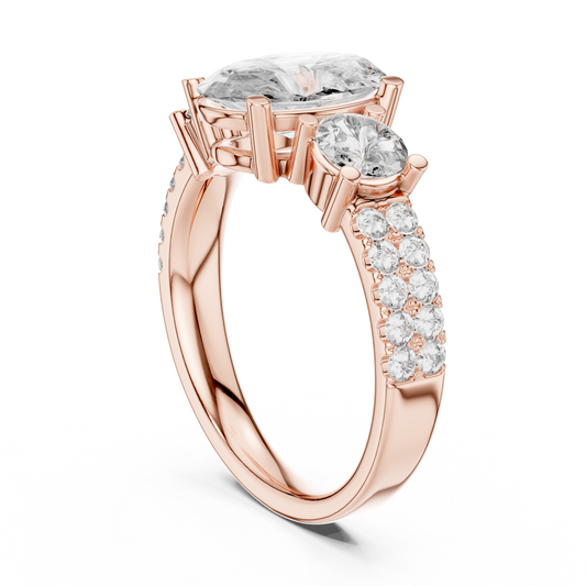 Mixed Shape Lab Grown Diamond Halo Ring