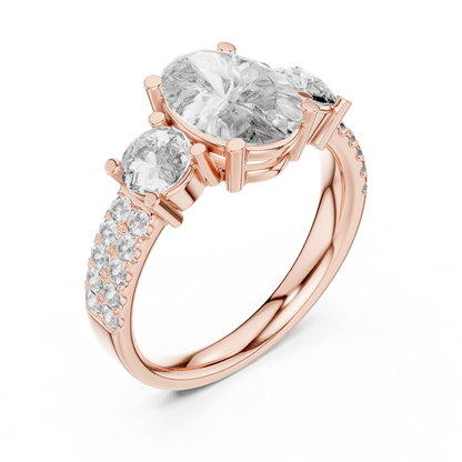 Mixed Shape Lab Grown Diamond Halo Ring
