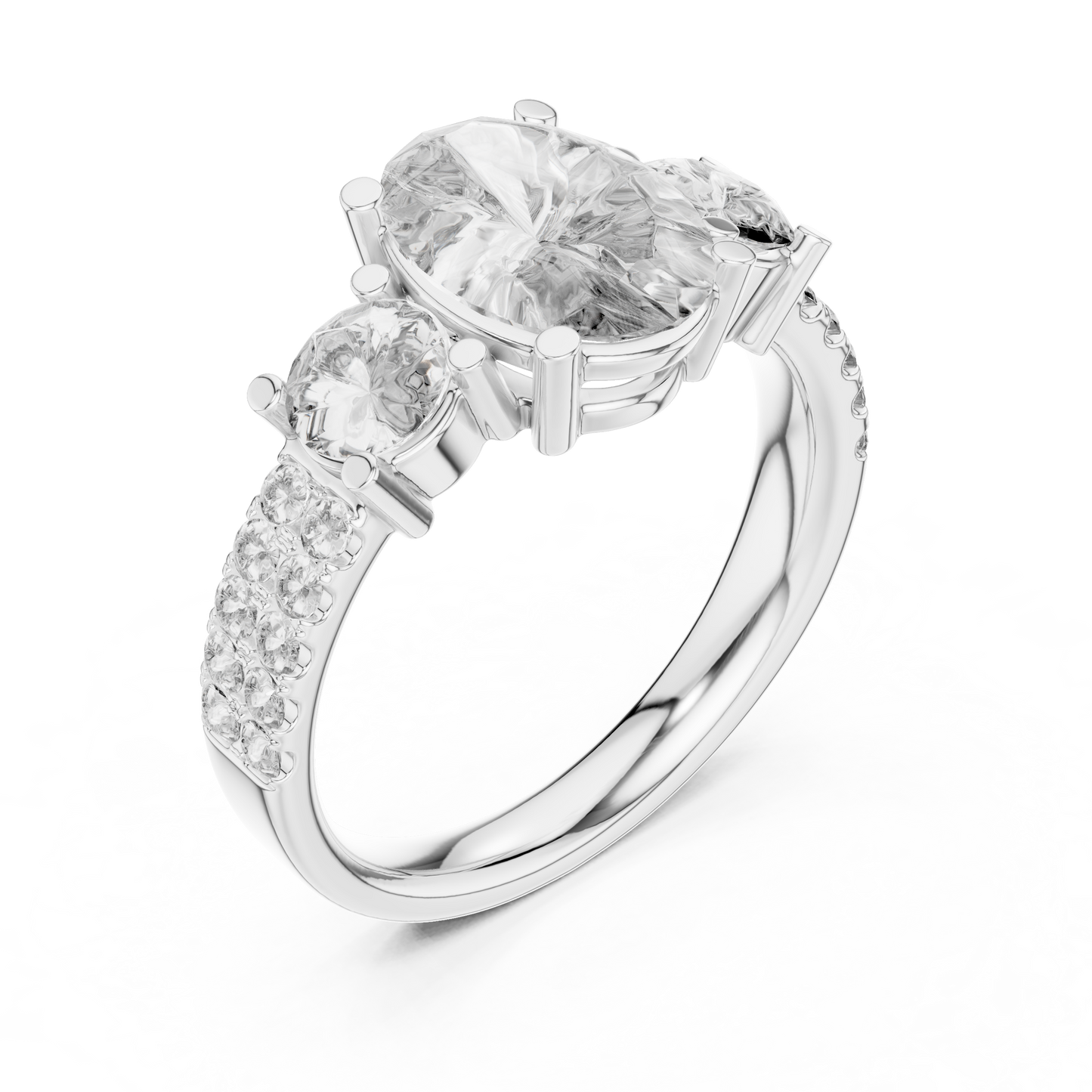 Mixed Shape Lab Grown Diamond Halo Ring