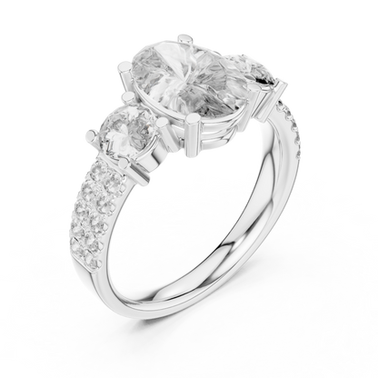 Mixed Shape Lab Grown Diamond Halo Ring