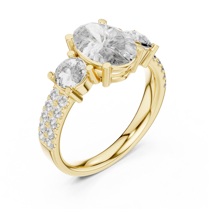 Mixed Shape Lab Grown Diamond Halo Ring