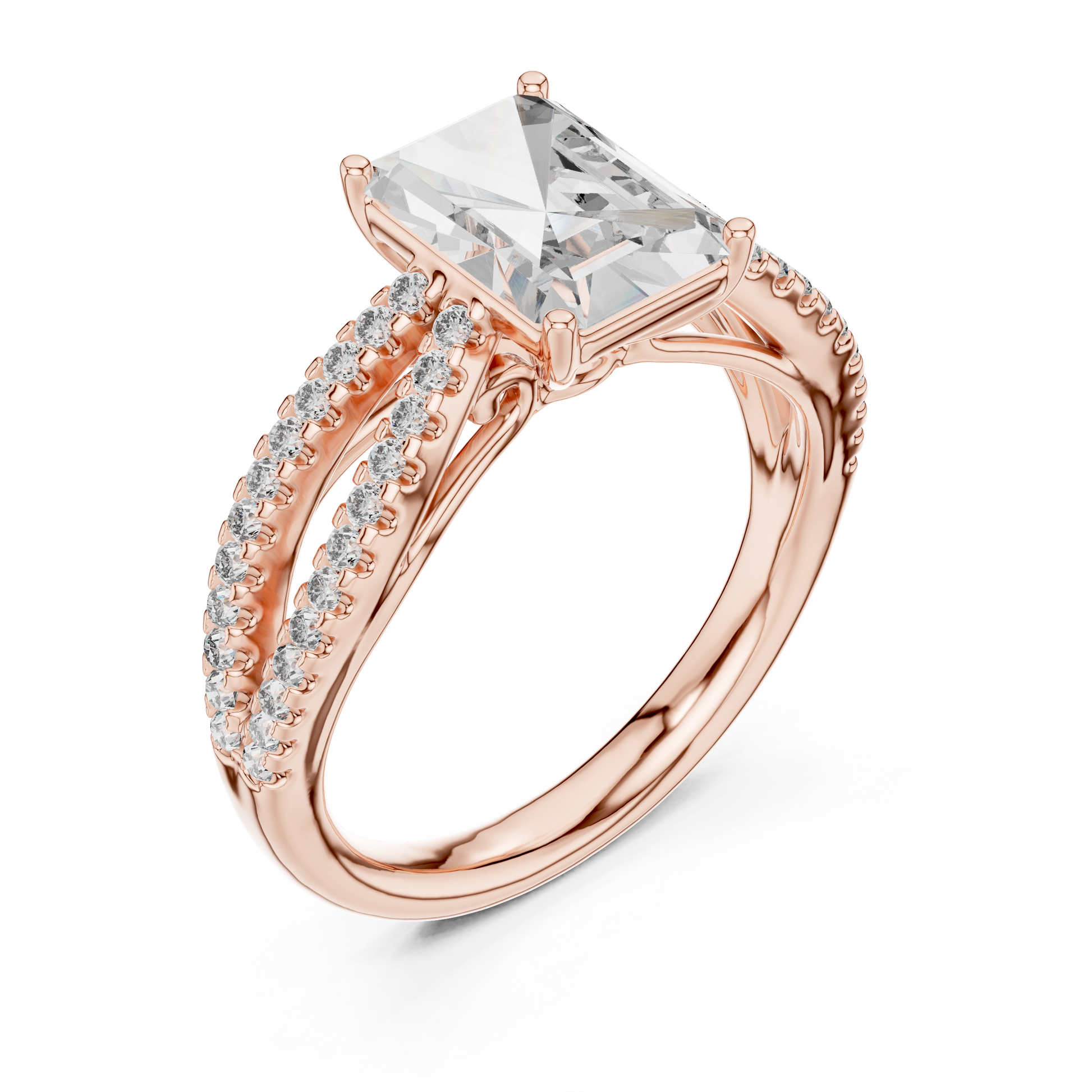 Mixed Shape Lab Grown Diamond Side Stone Ring