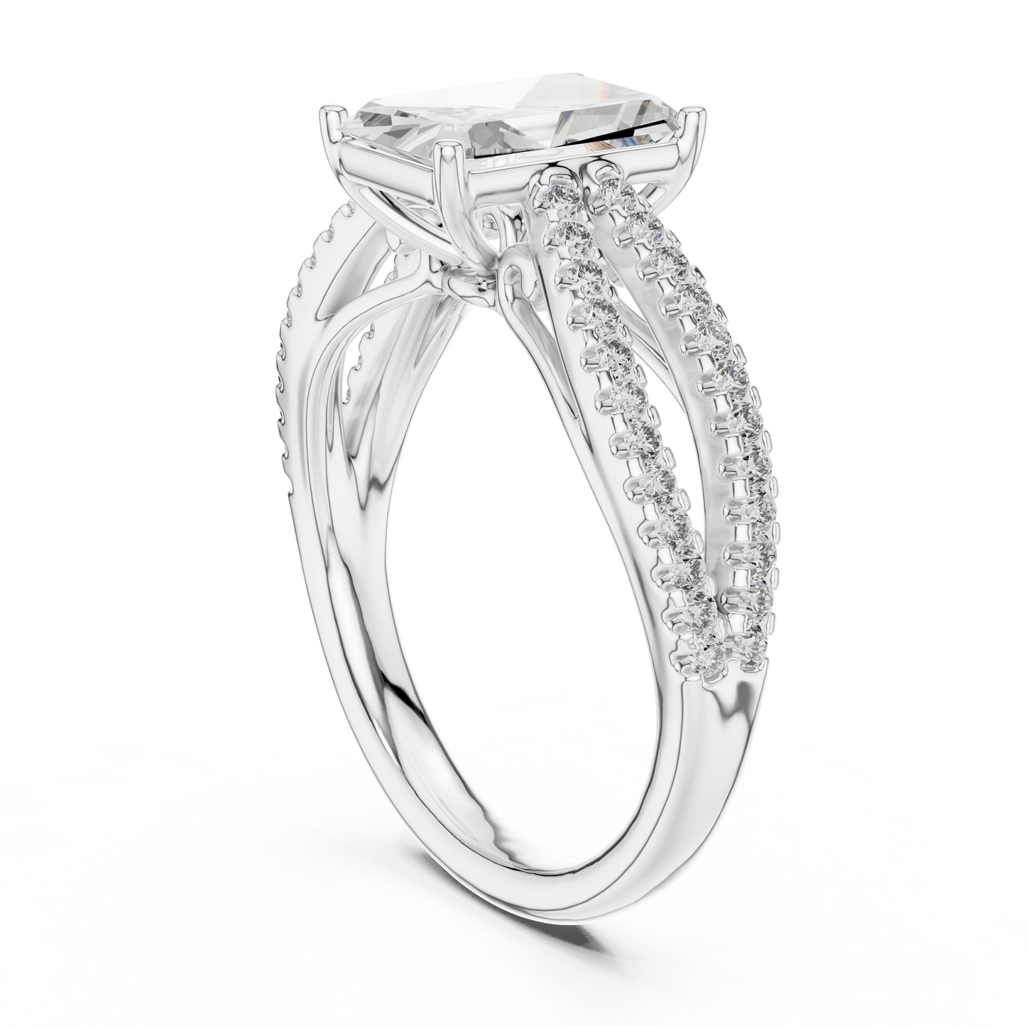 Mixed Shape Lab Grown Diamond Side Stone Ring