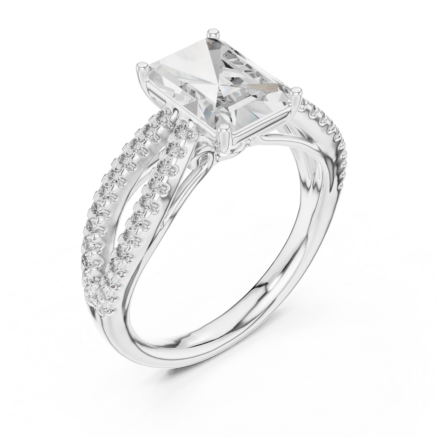 Mixed Shape Lab Grown Diamond Side Stone Ring