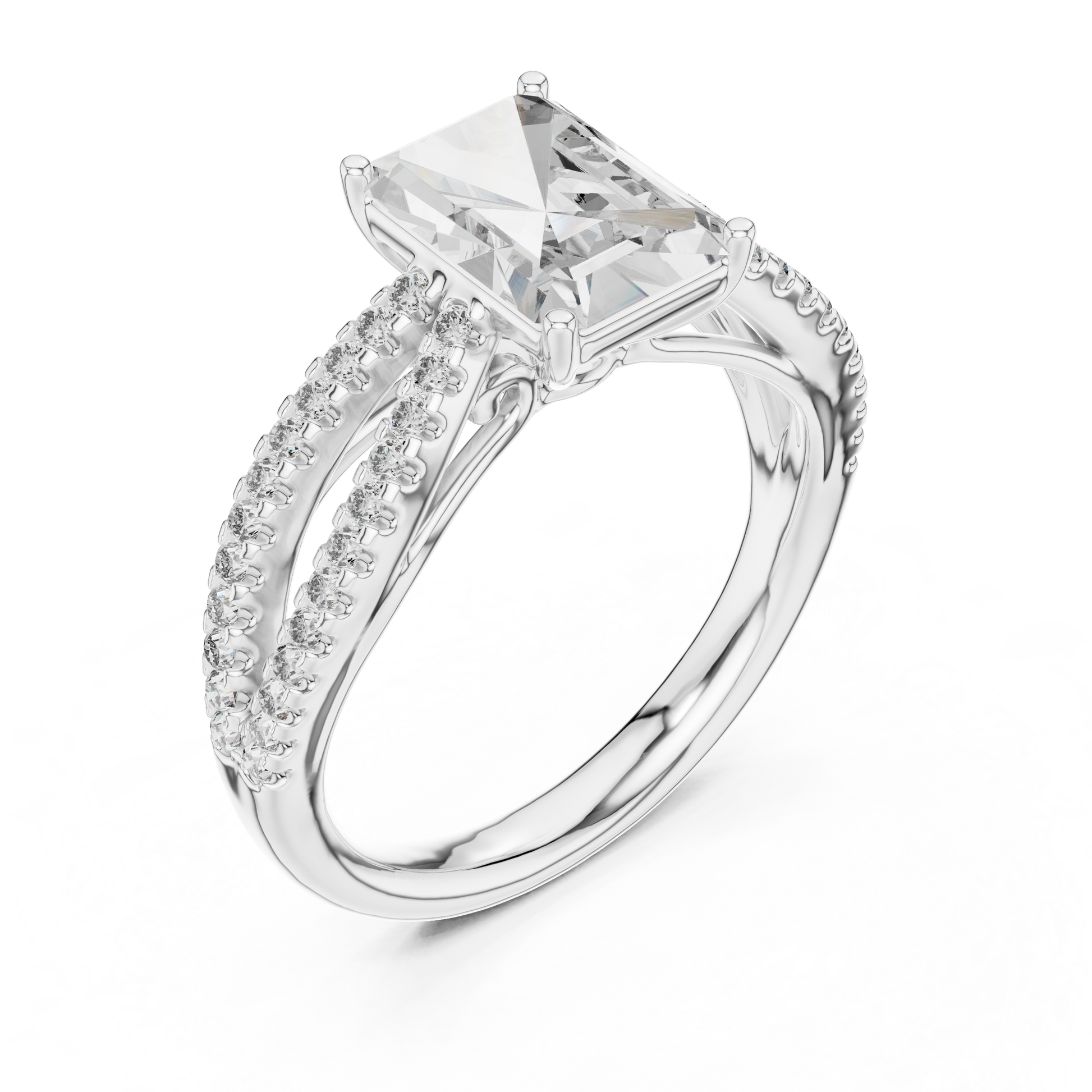 Mixed Shape Lab Grown Diamond Side Stone Ring