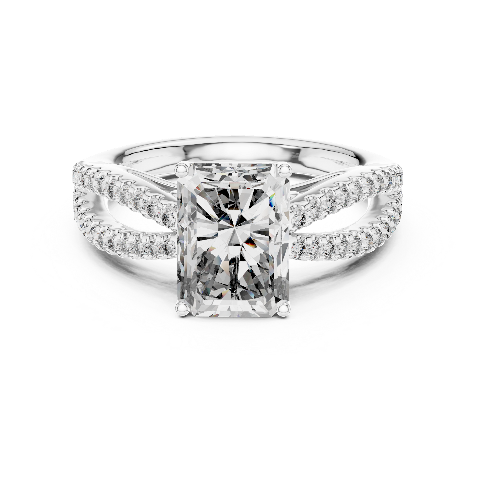 Mixed Shape Lab Grown Diamond Side Stone Ring