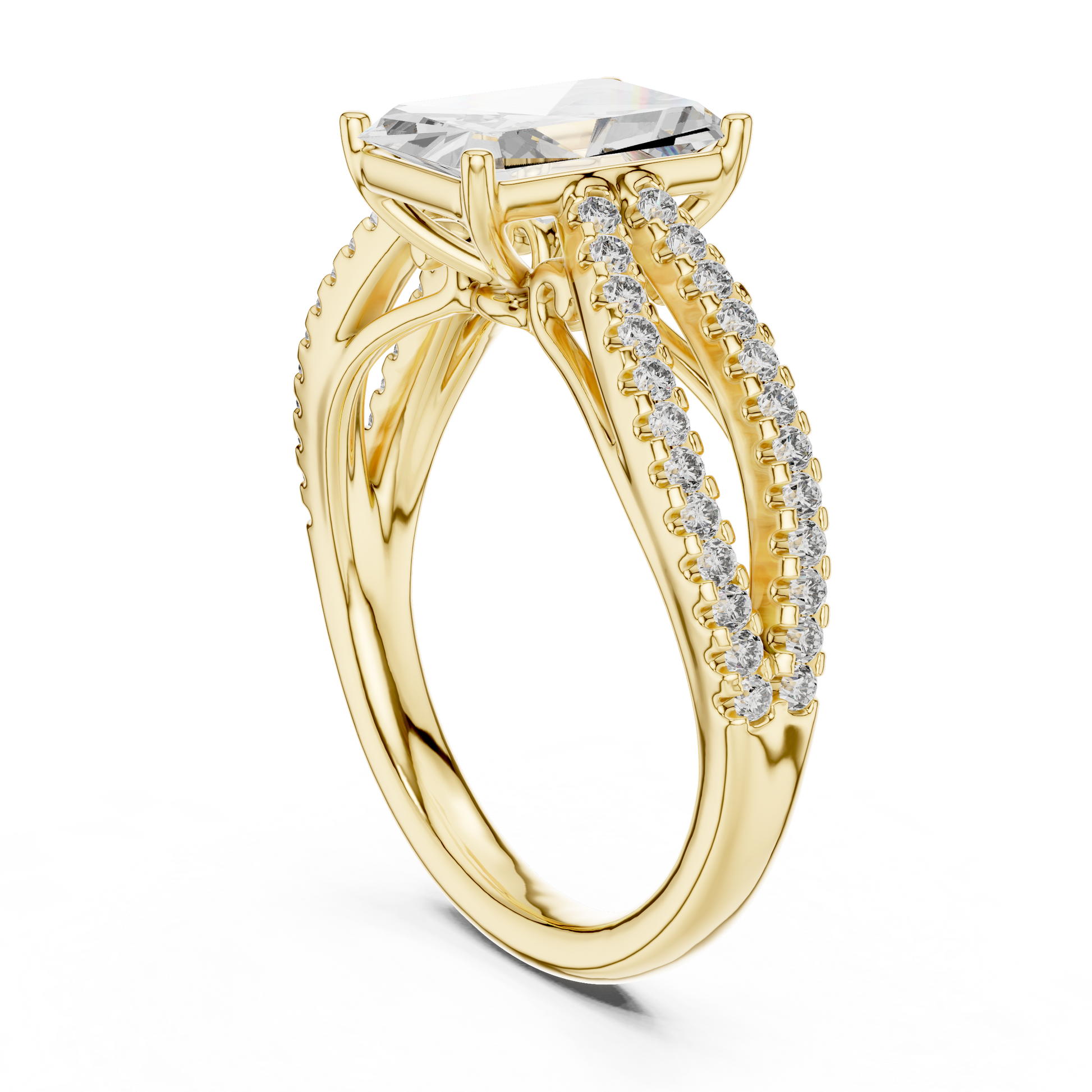 Mixed Shape Lab Grown Diamond Side Stone Ring