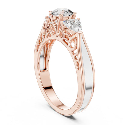 Round Three Stone Lab Grown Diamond Ring