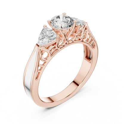 Round Three Stone Lab Grown Diamond Ring
