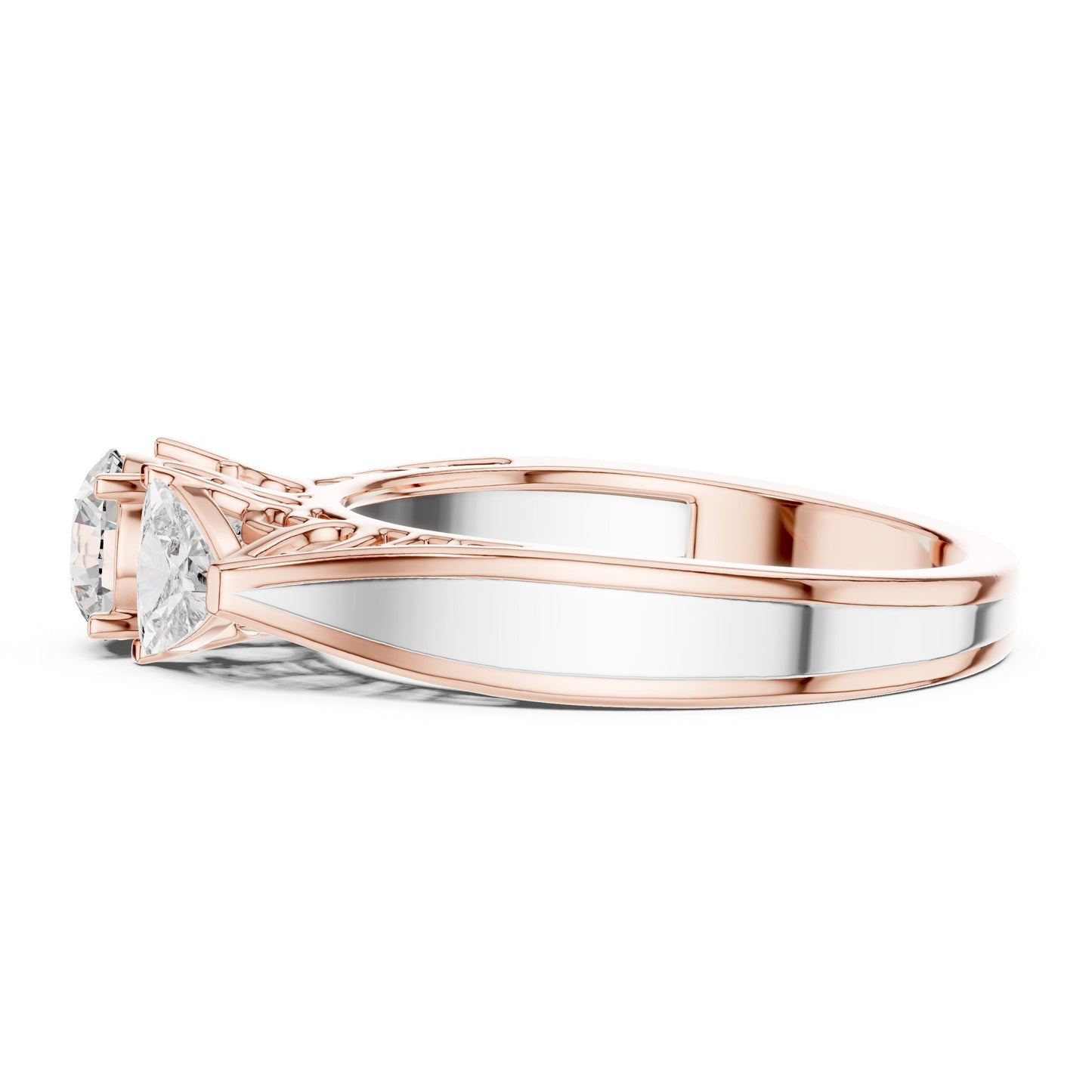 Round Three Stone Lab Grown Diamond Ring