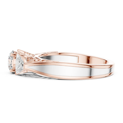 Round Three Stone Lab Grown Diamond Ring