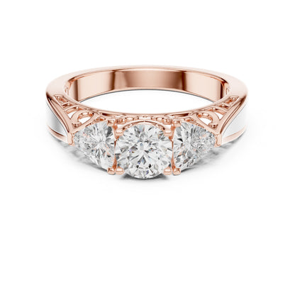 Round Three Stone Lab Grown Diamond Ring