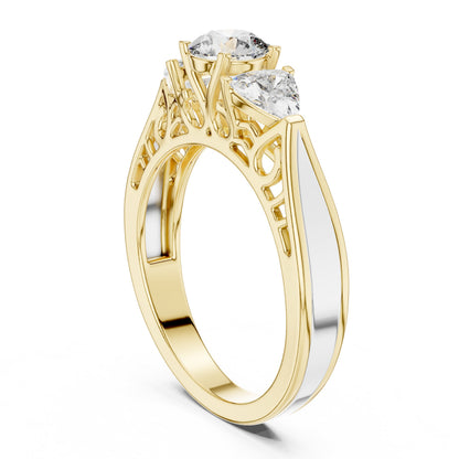 Round Three Stone Lab Grown Diamond Ring